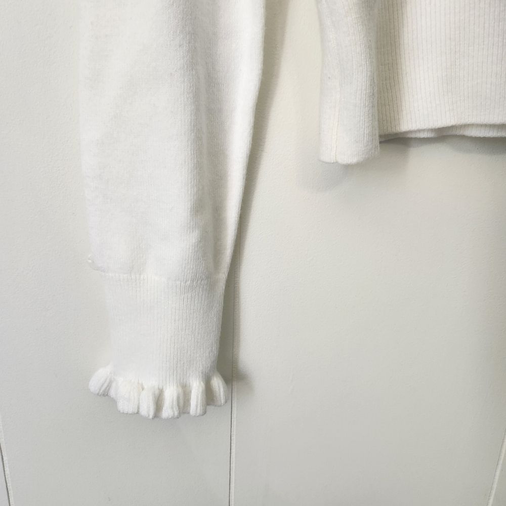 French Connection White Ruffle Sweater - Picture 4 of 8